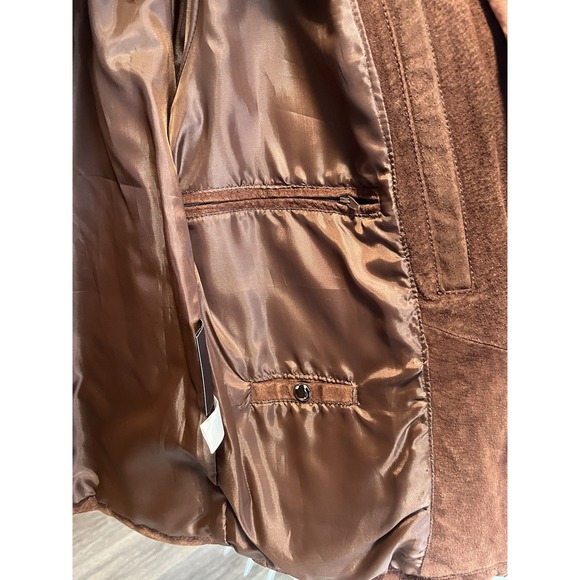 Wilsons Leather Brown Suede Leather Jacket Size S Zip Front Lined Classic Coat - Picture 7 of 9